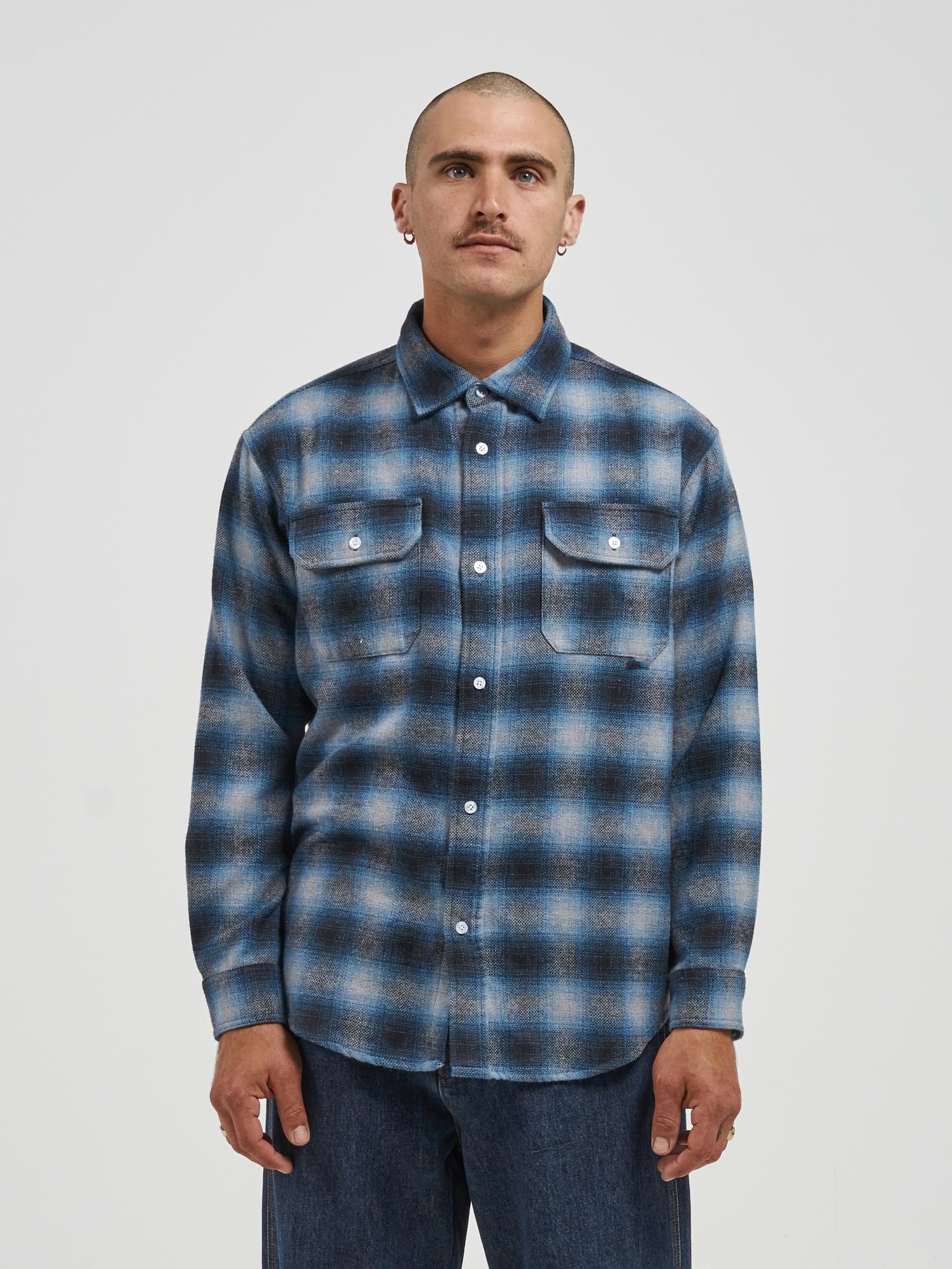 Spud Long Sleeve Flanno - Blue