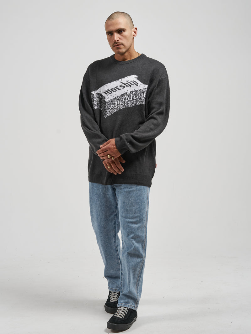 Shattered Crew Knit - Charcoal