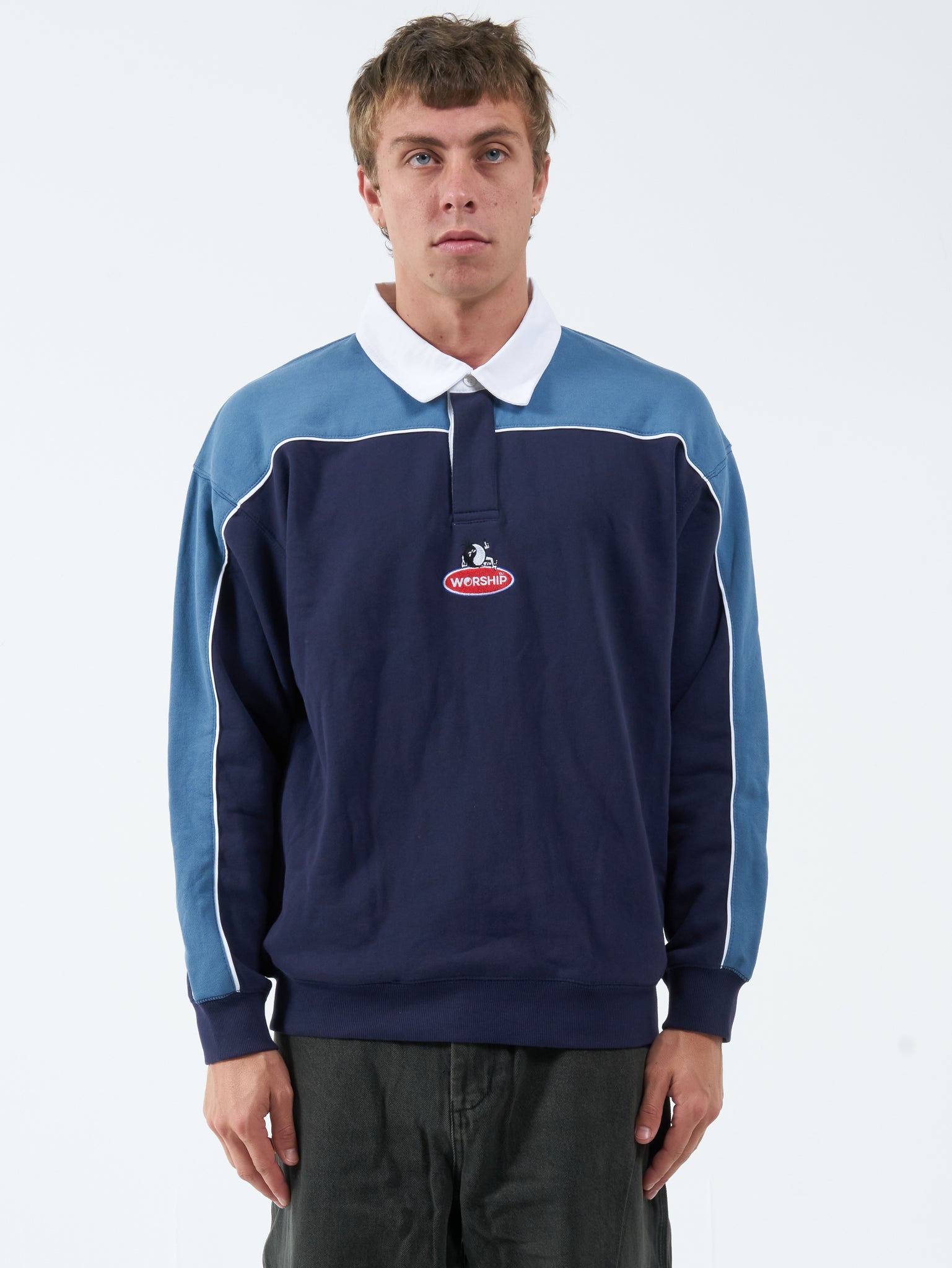 Tommy Gun Rugby Crew Fleece - Peacoat Blue