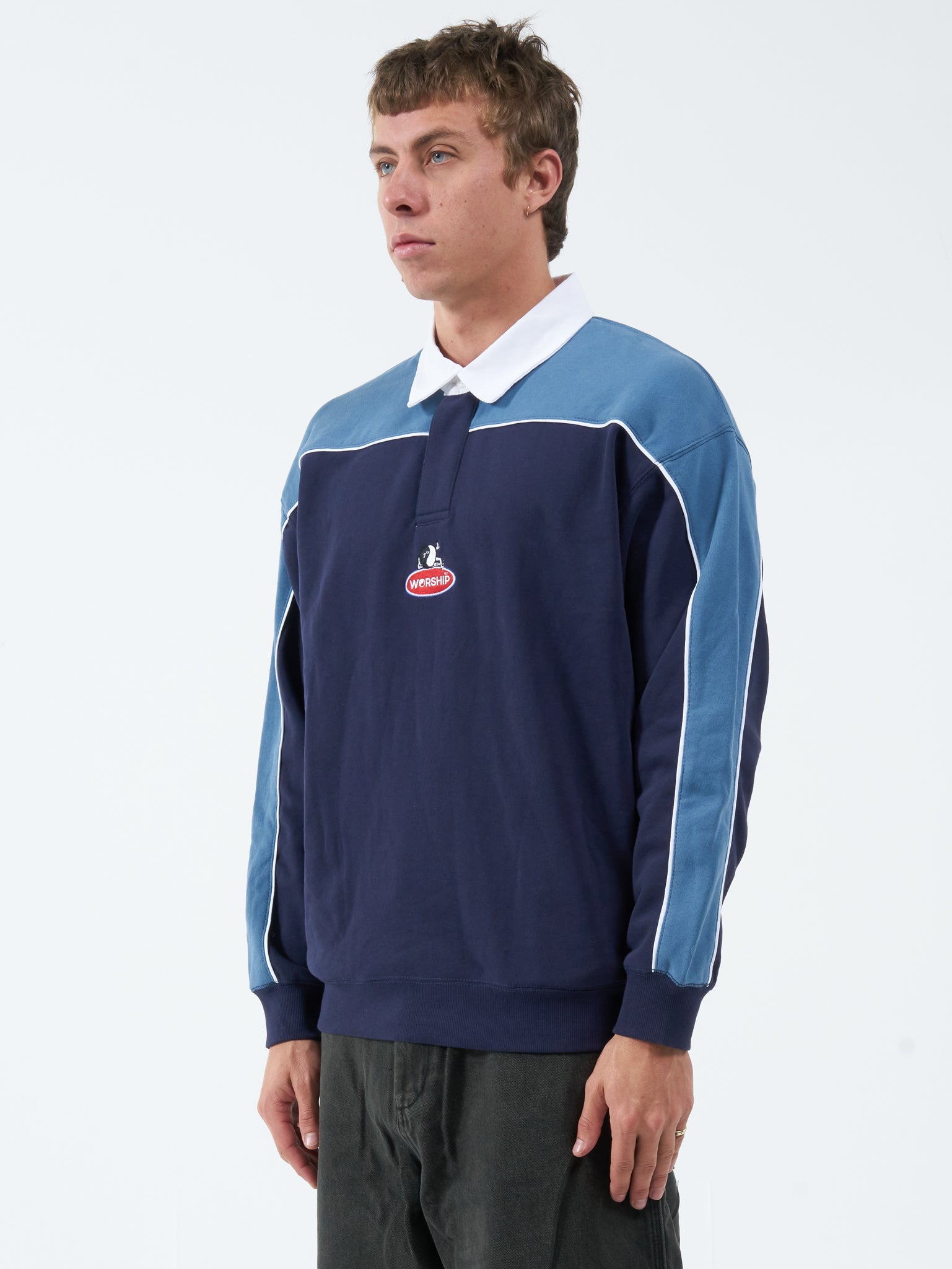 Tommy Gun Rugby Crew Fleece - Peacoat Blue