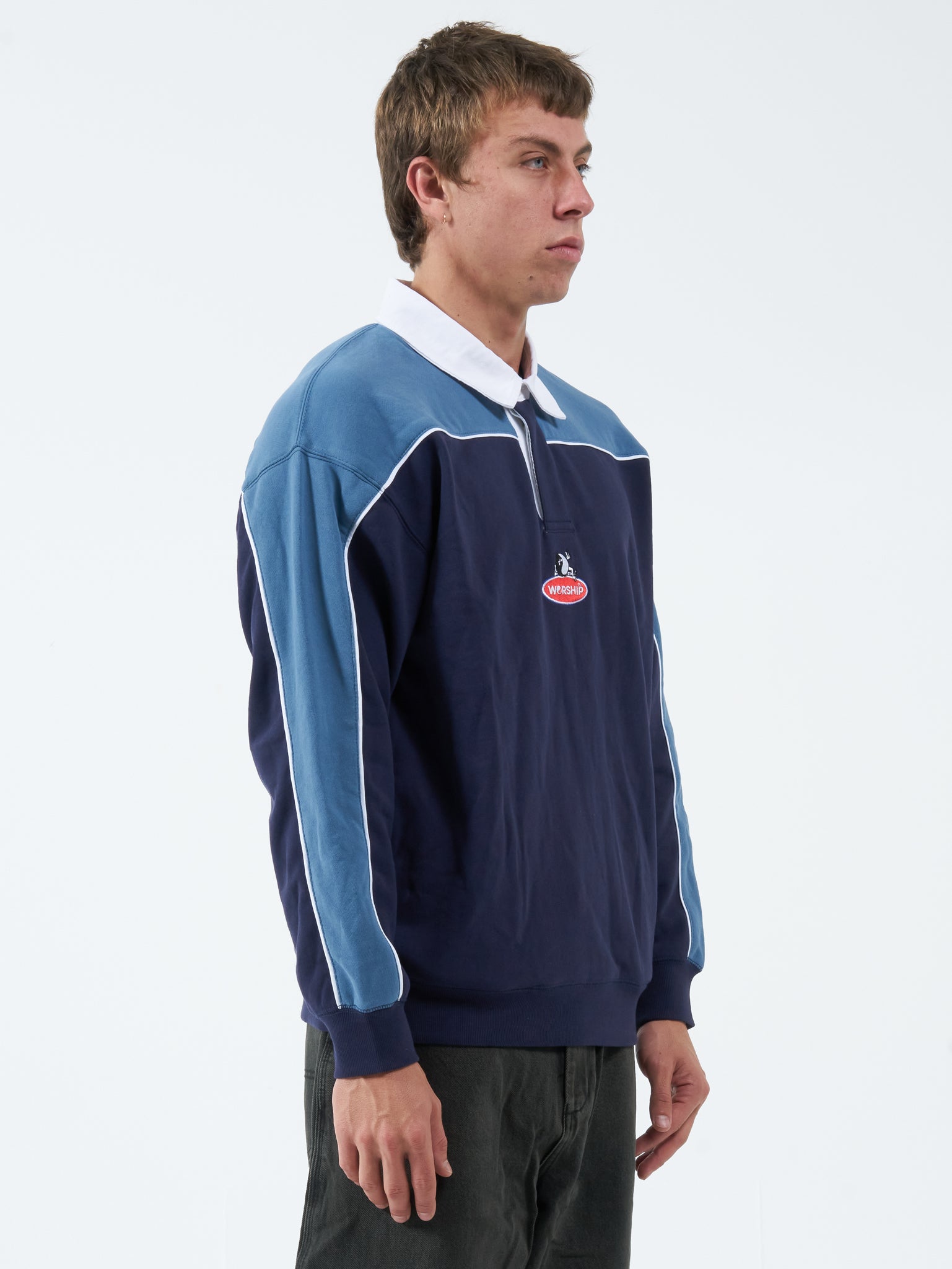 Tommy Gun Rugby Crew Fleece - Peacoat Blue