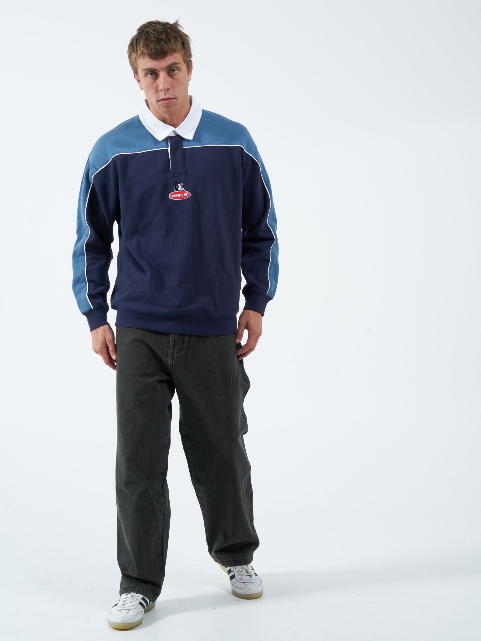 Tommy Gun Rugby Crew Fleece - Peacoat Blue