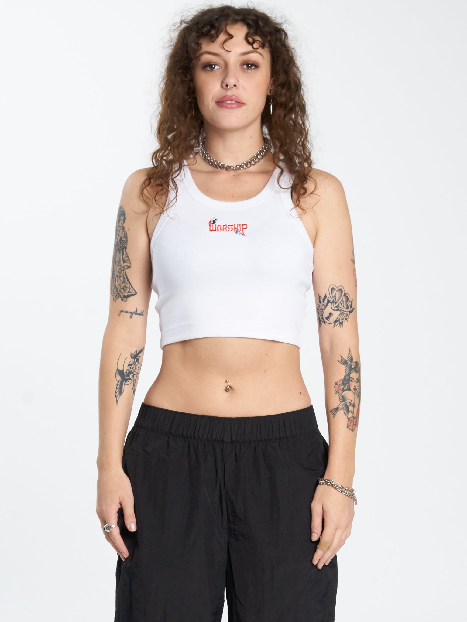 Purgatory Crop Sport Tank - White