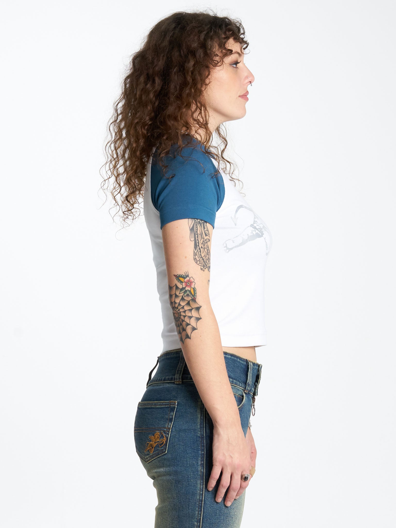 Cherub Slim Raglan Tee - Moroccan Blue