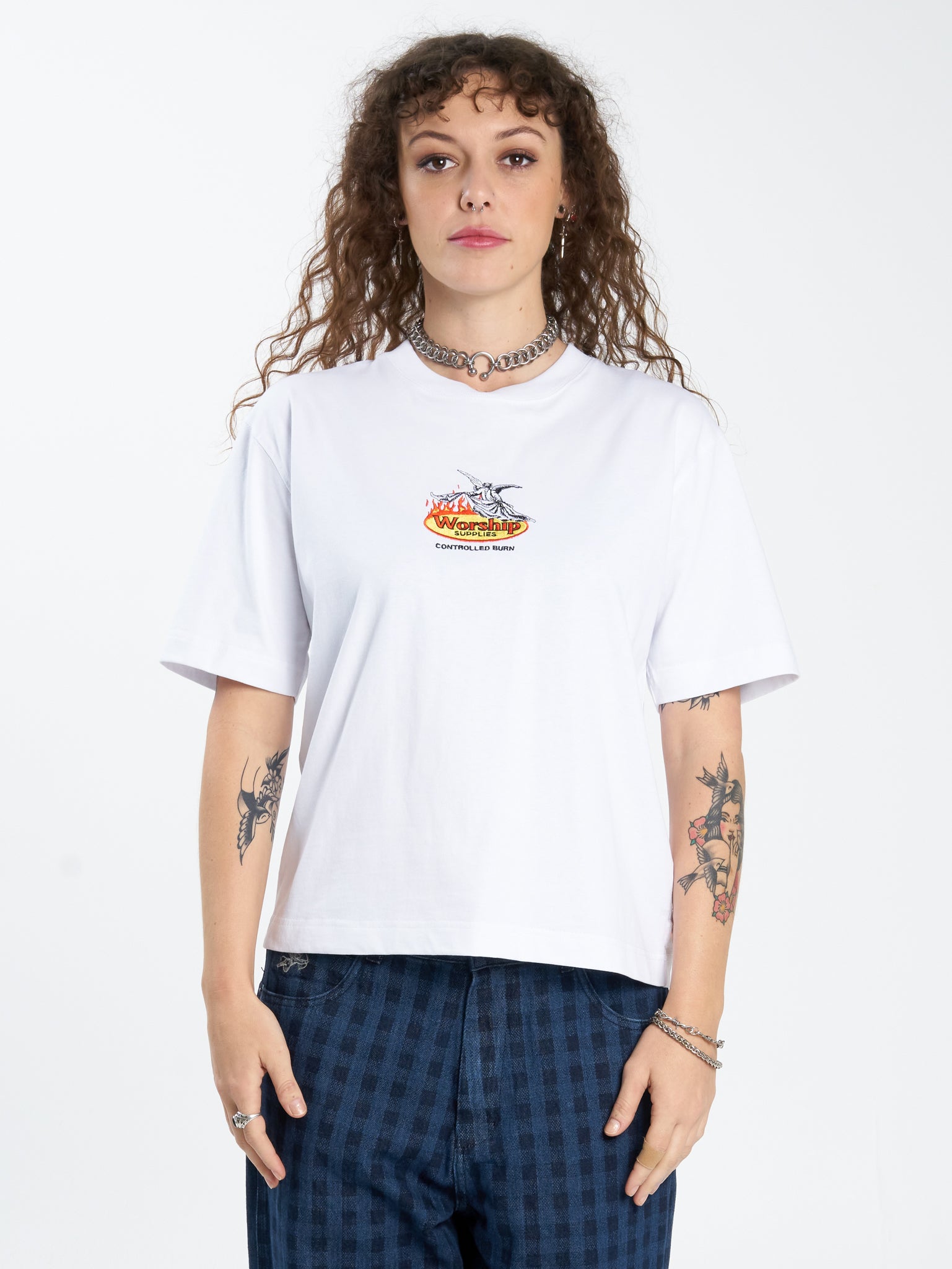 Controlled Burn Regular Fit Tee - White