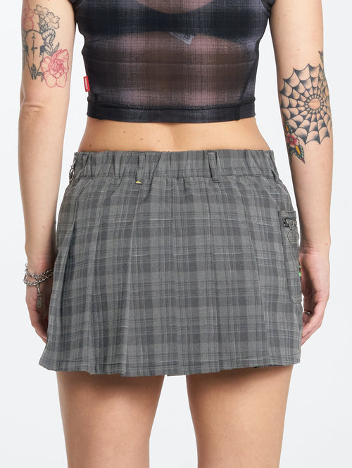 Unified Pleat Mini Skirt - Peat