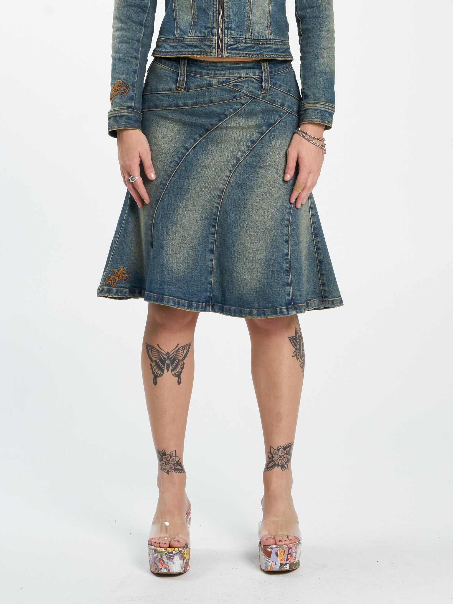 Wayland Panelled Midi Skirt - Down in the Dirt