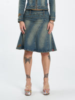 Wayland Panelled Midi Skirt - Down in the Dirt