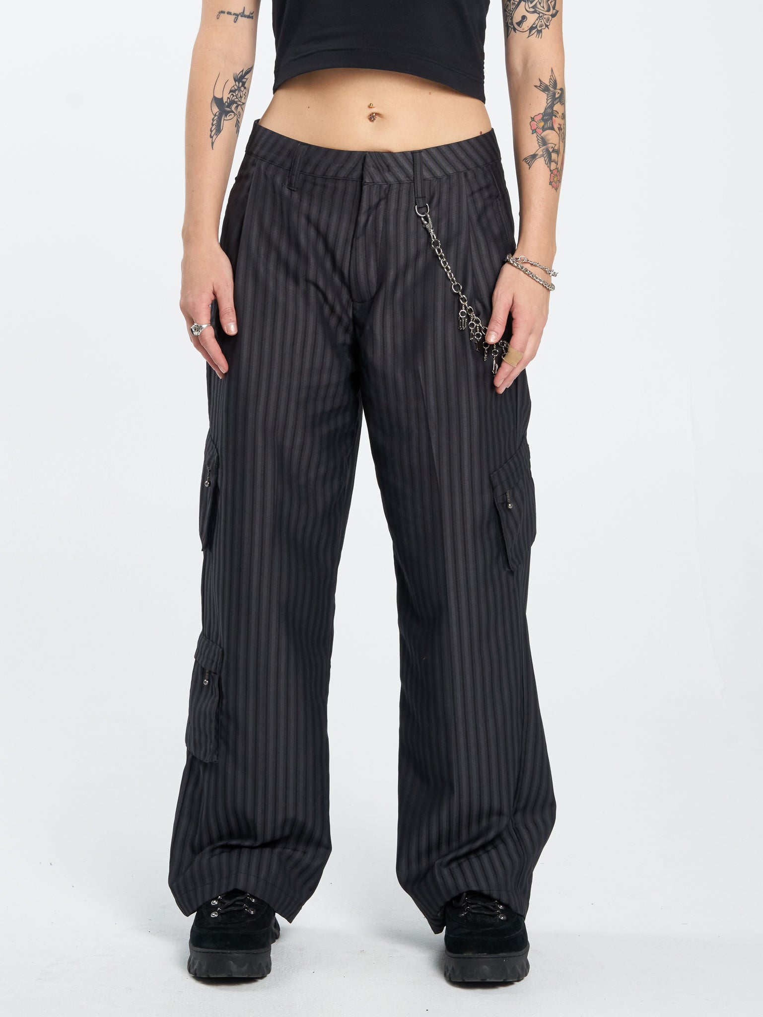 Tick Tock Cargo Suit Pant - Charcoal