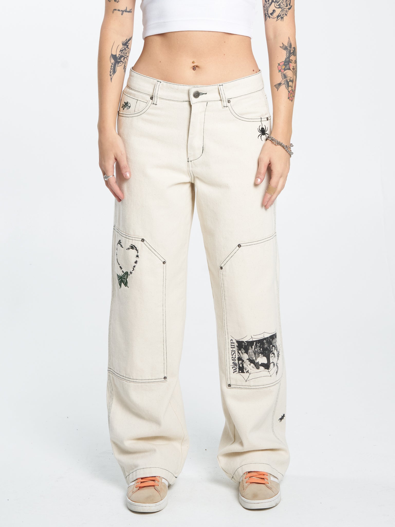 Creatures Double Knee Sloucher Jean - Unbleached