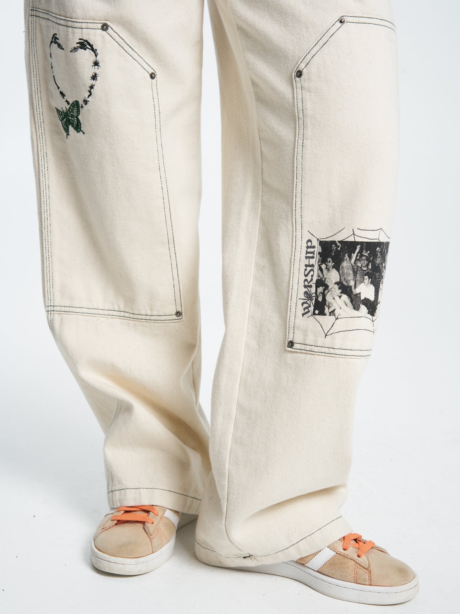 Creatures Double Knee Sloucher Jean - Unbleached