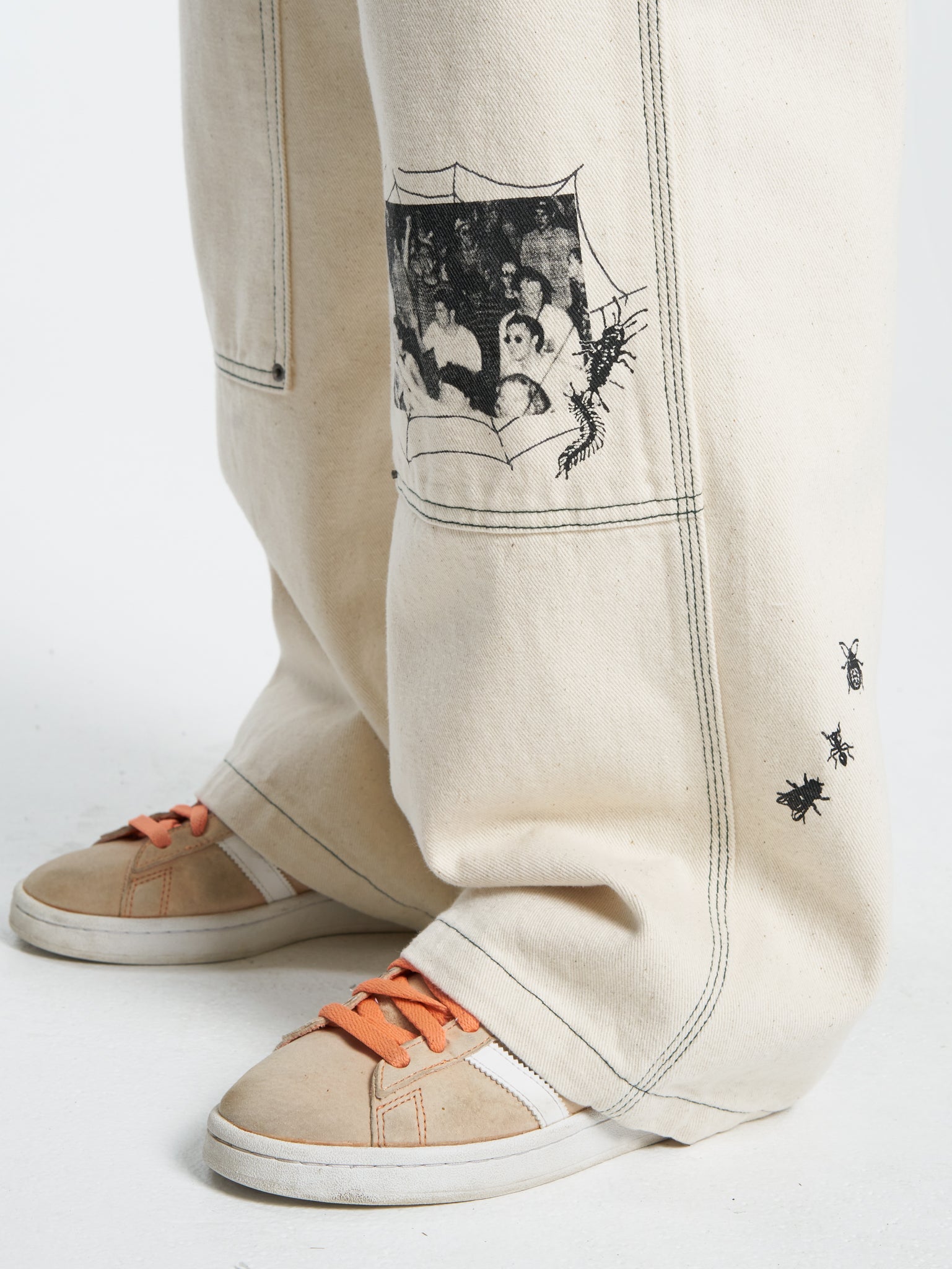 Creatures Double Knee Sloucher Jean - Unbleached