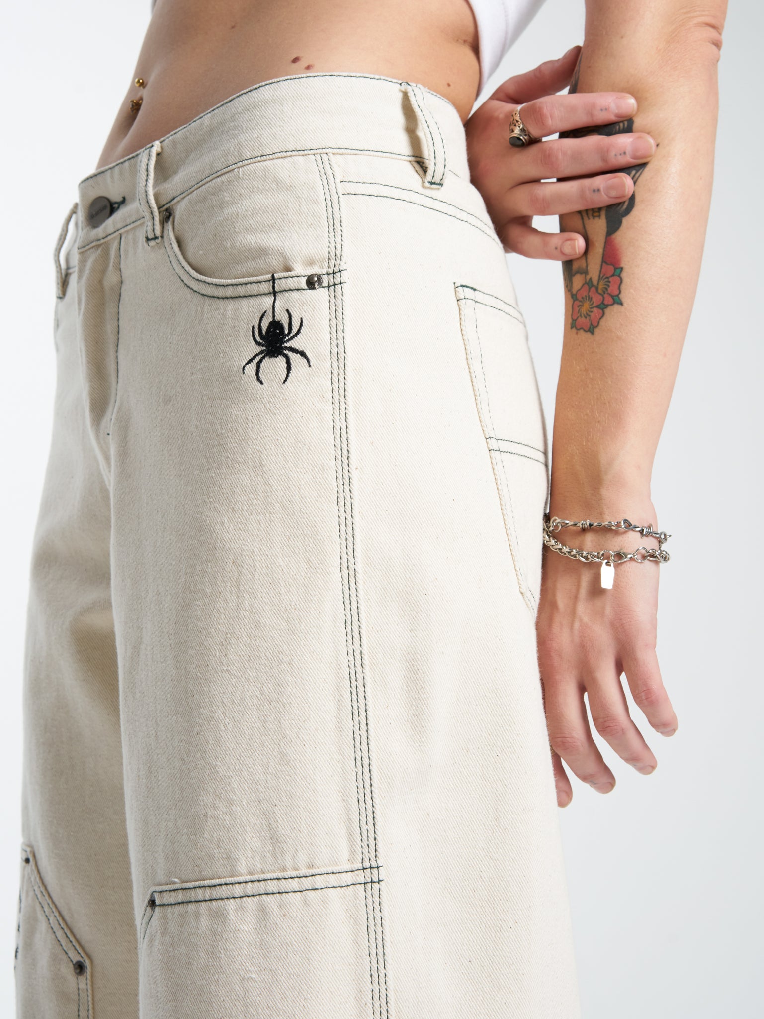 Creatures Double Knee Sloucher Jean - Unbleached