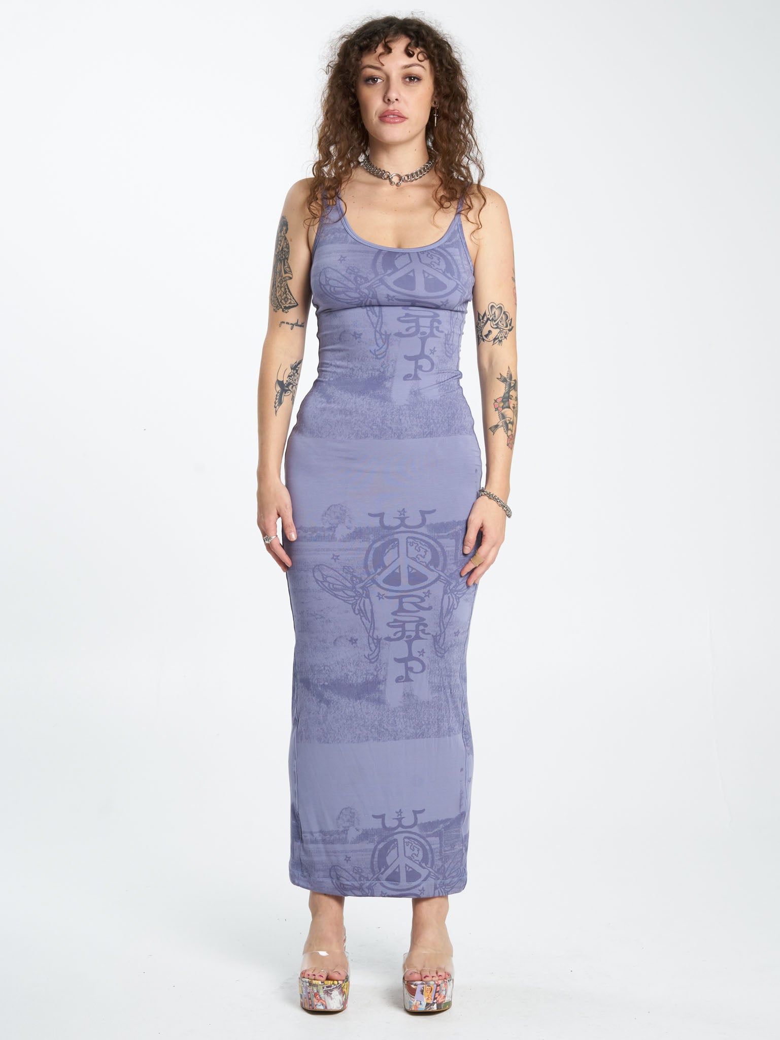 Dust Strappy Maxi Dress - Heron