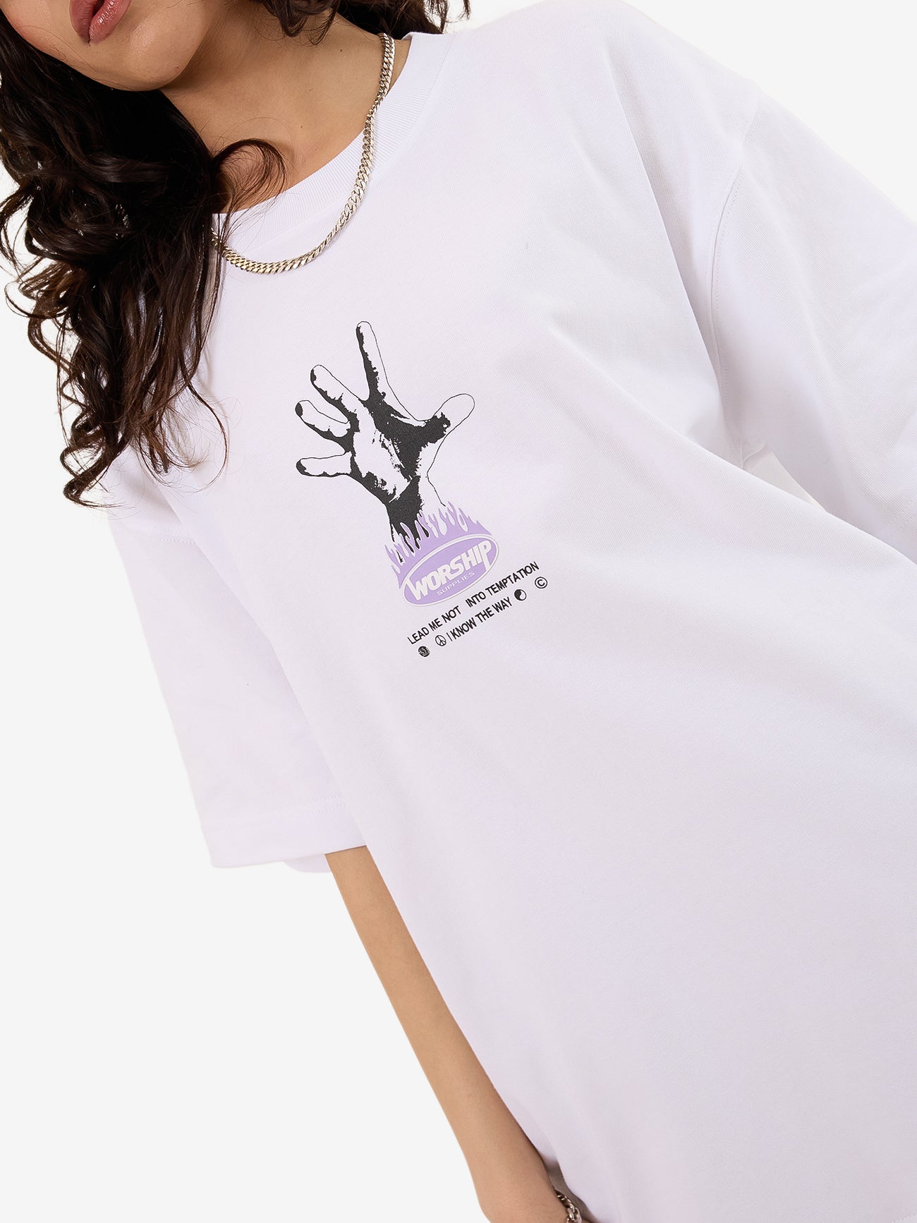 Temptation Oversize Fit Tee - White 4