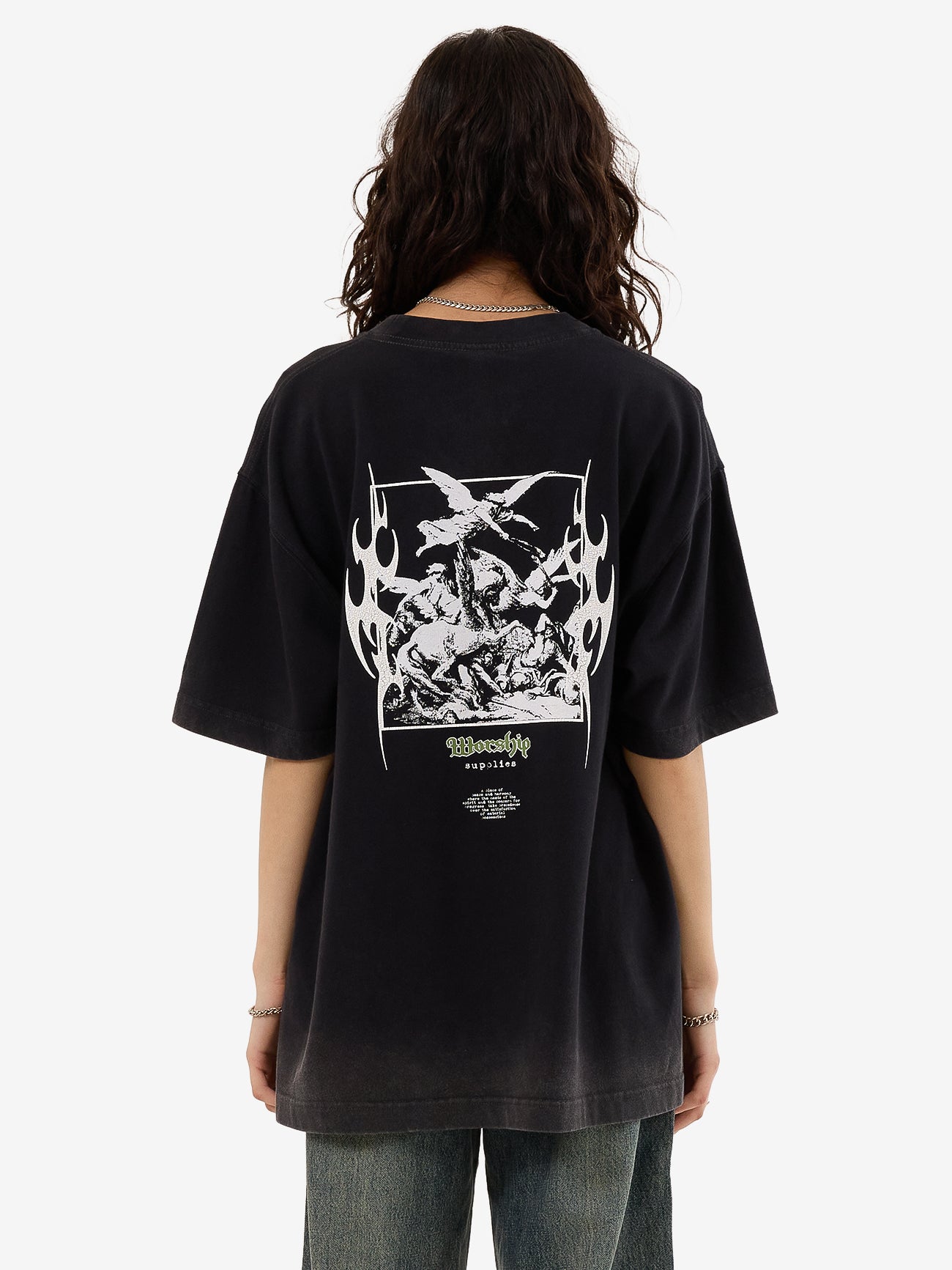 At Peace Oversize Fit Tee - Black Sun Fade 4