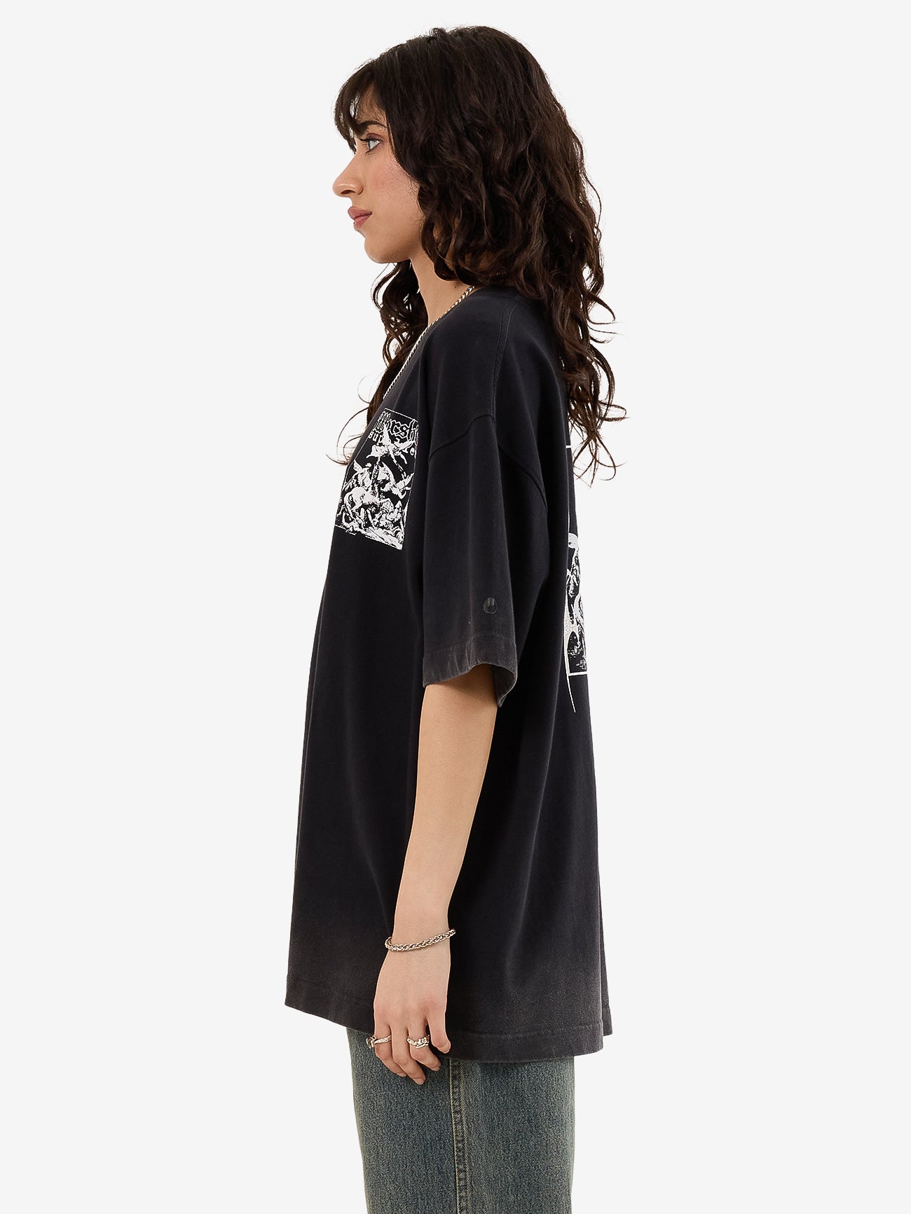 At Peace Oversize Fit Tee - Black Sun Fade 4