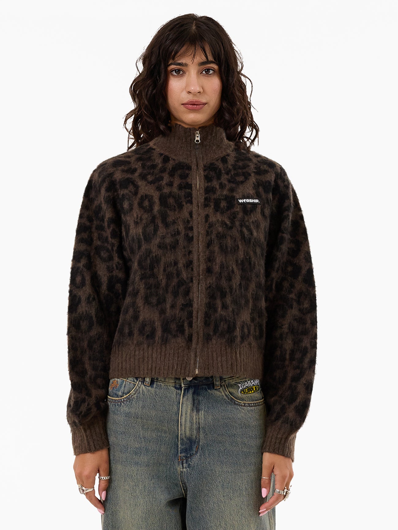 Night Prowler Zip Front Knit - Shroom