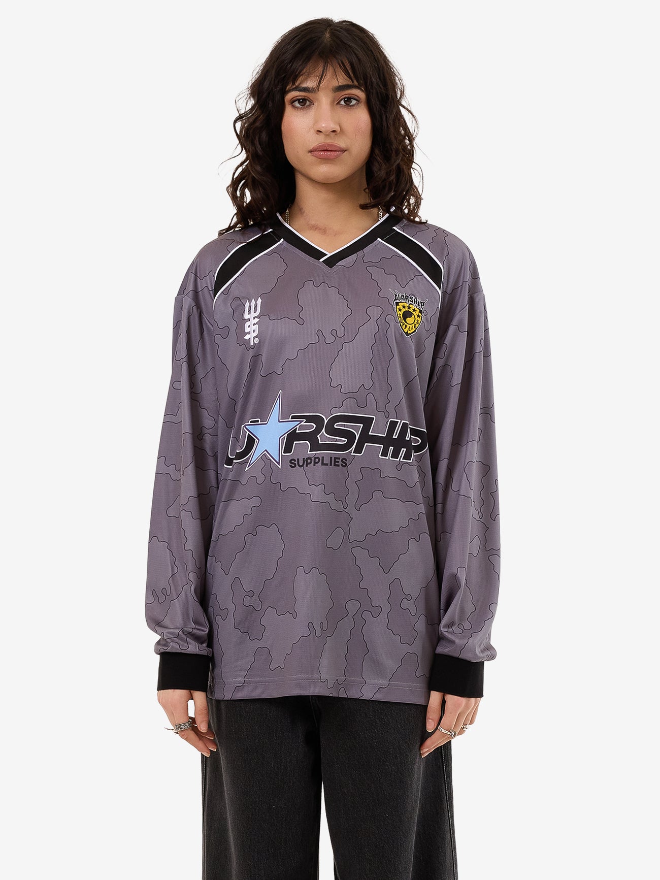 Delirium Long Sleeve Womens Football Jersey - Steel Grey 4