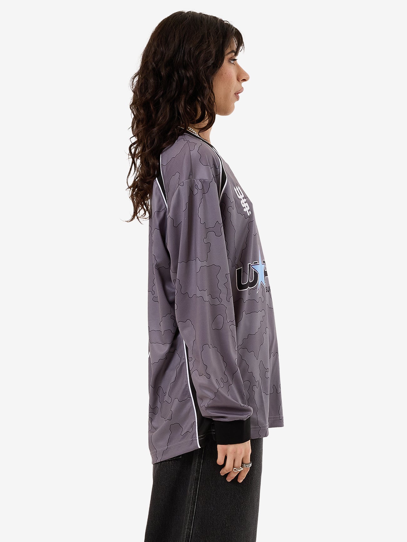 Delirium Long Sleeve Womens Football Jersey - Steel Grey 4