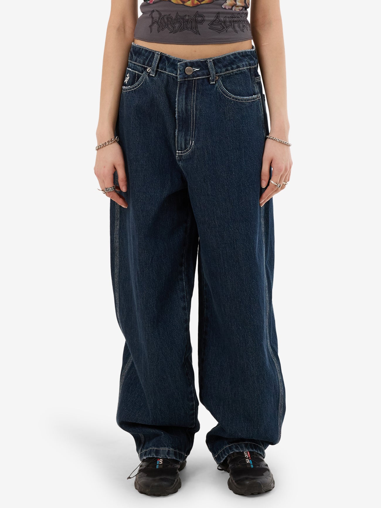 Cute But Psycho Big Baggy Jean - Dirty Midnight Blue 4