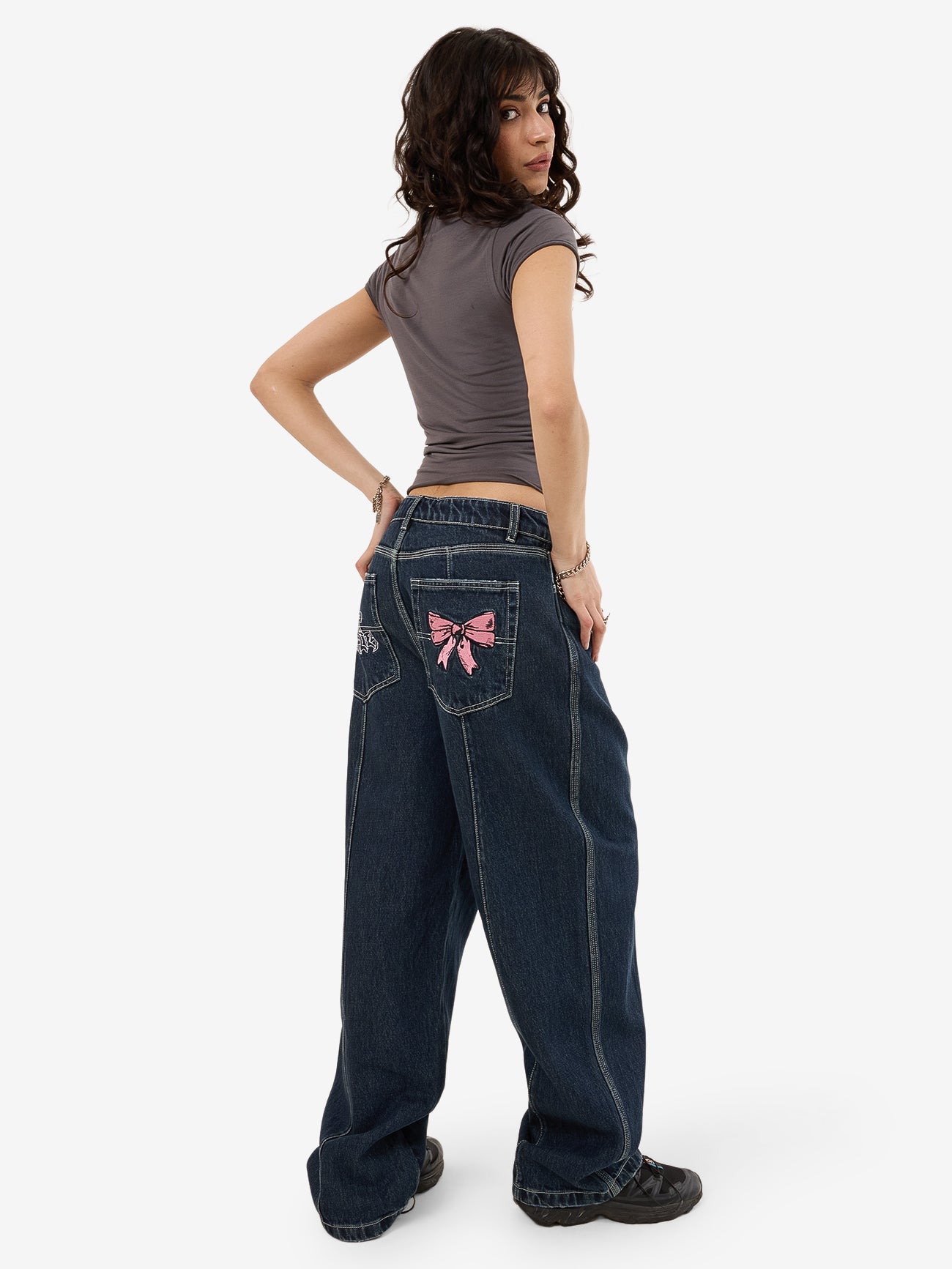 Cute But Psycho Big Baggy Jean - Dirty Midnight Blue 4