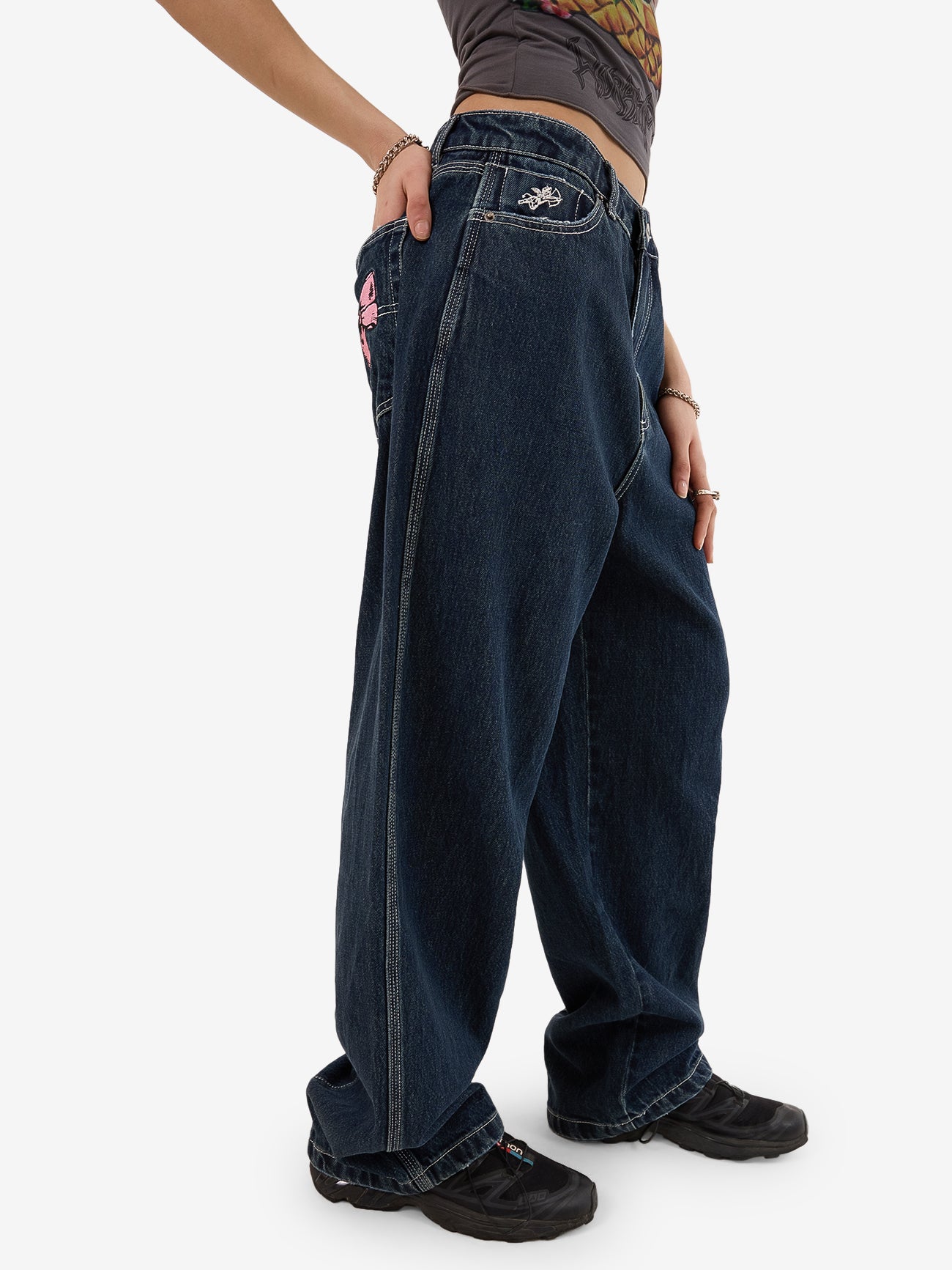 Cute But Psycho Big Baggy Jean - Dirty Midnight Blue 4