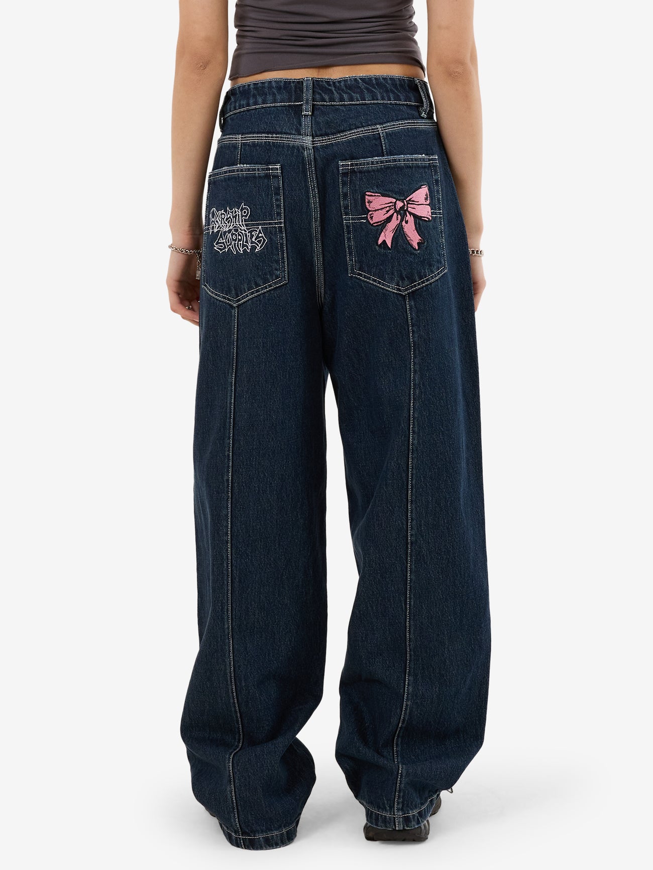 Cute But Psycho Big Baggy Jean - Dirty Midnight Blue 4