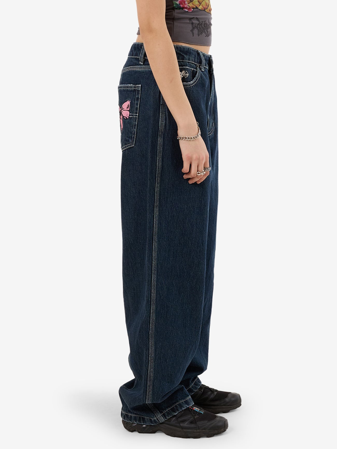 Cute But Psycho Big Baggy Jean - Dirty Midnight Blue 4