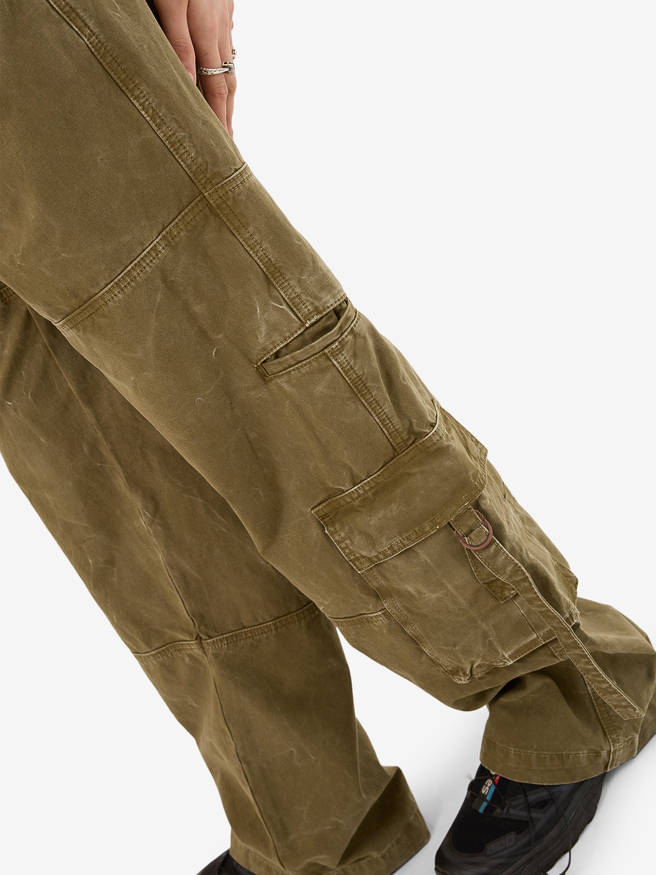 Service Cargo Pant - Khaki Oil Wash 4