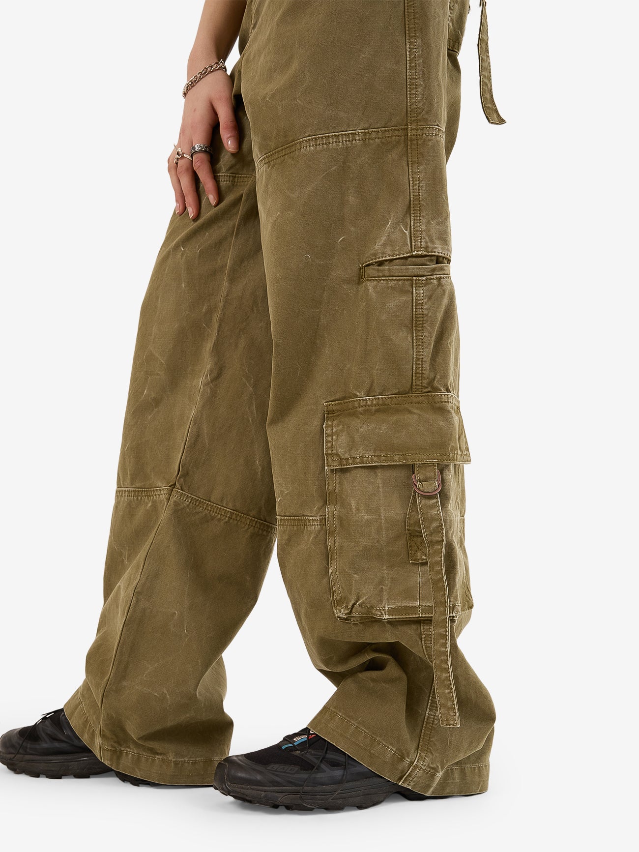 Service Cargo Pant - Khaki Oil Wash 4