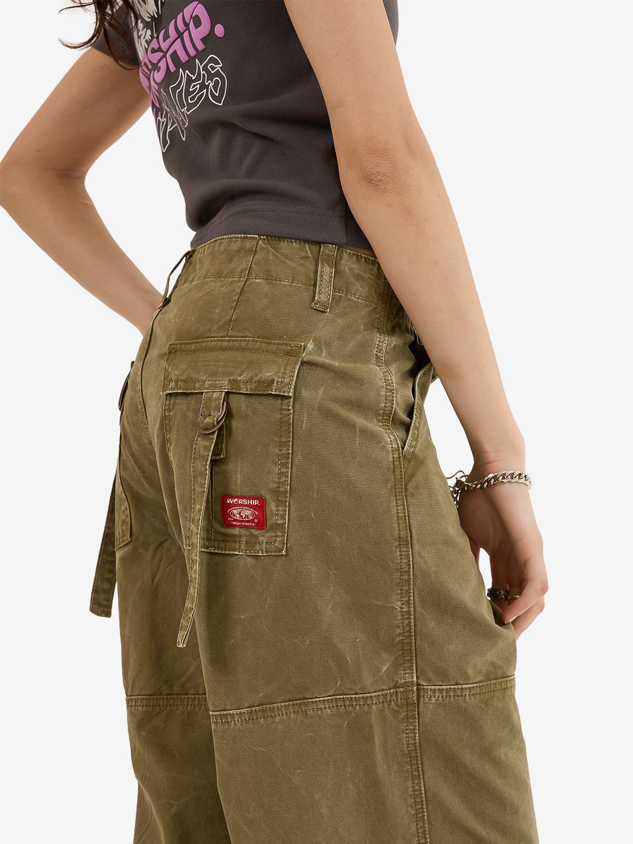 Service Cargo Pant - Khaki Oil Wash 4