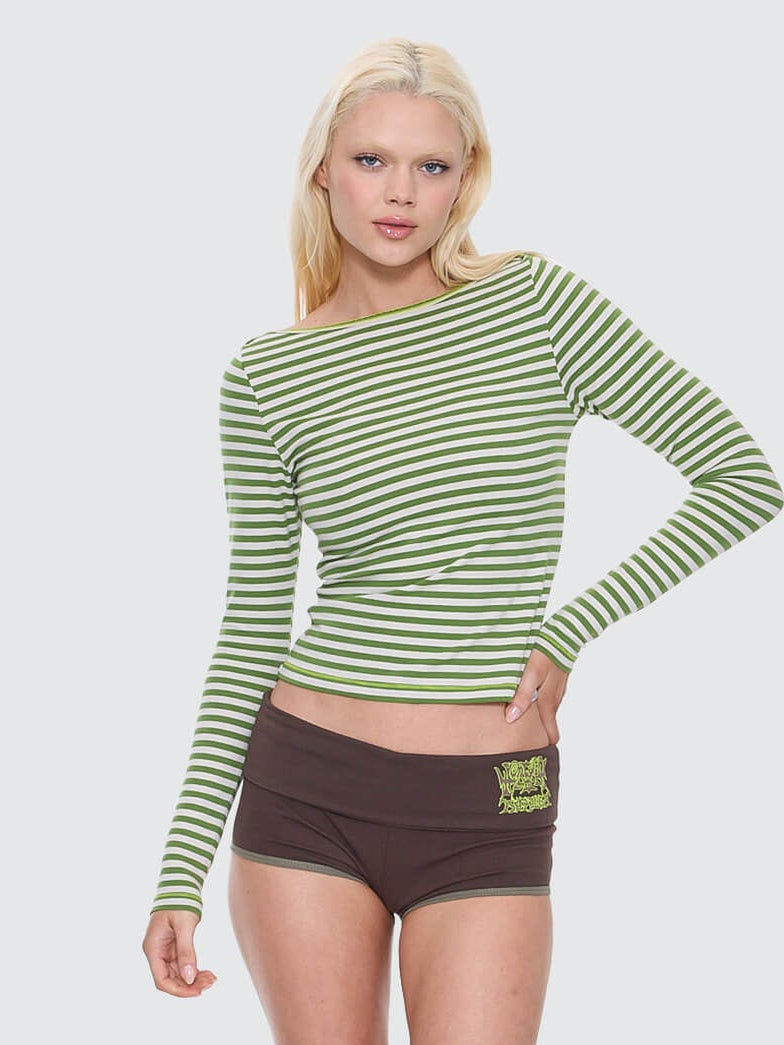 Trouble Stripe Long Sleeve Top - Lime Twist 4