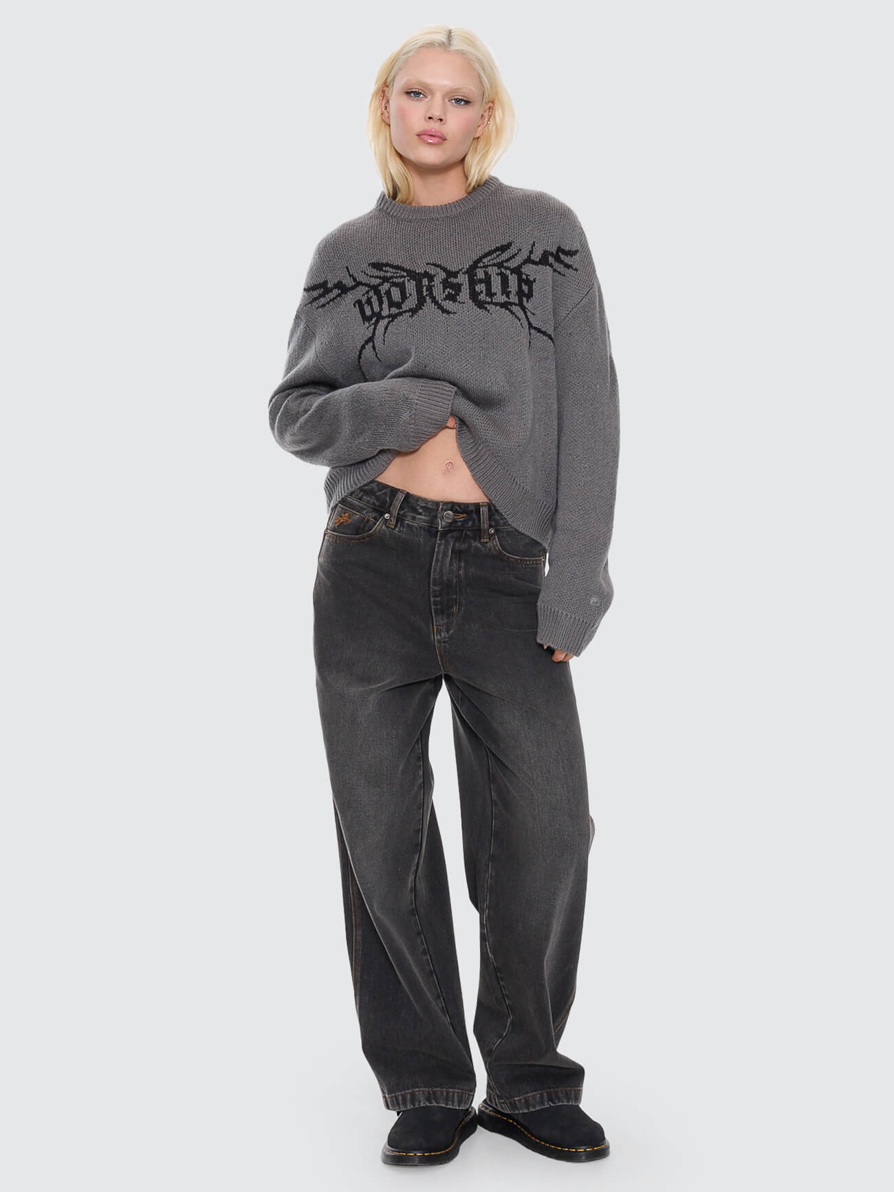 Trudge Box Fit Crew Knit Sweater - Dark Marle 4