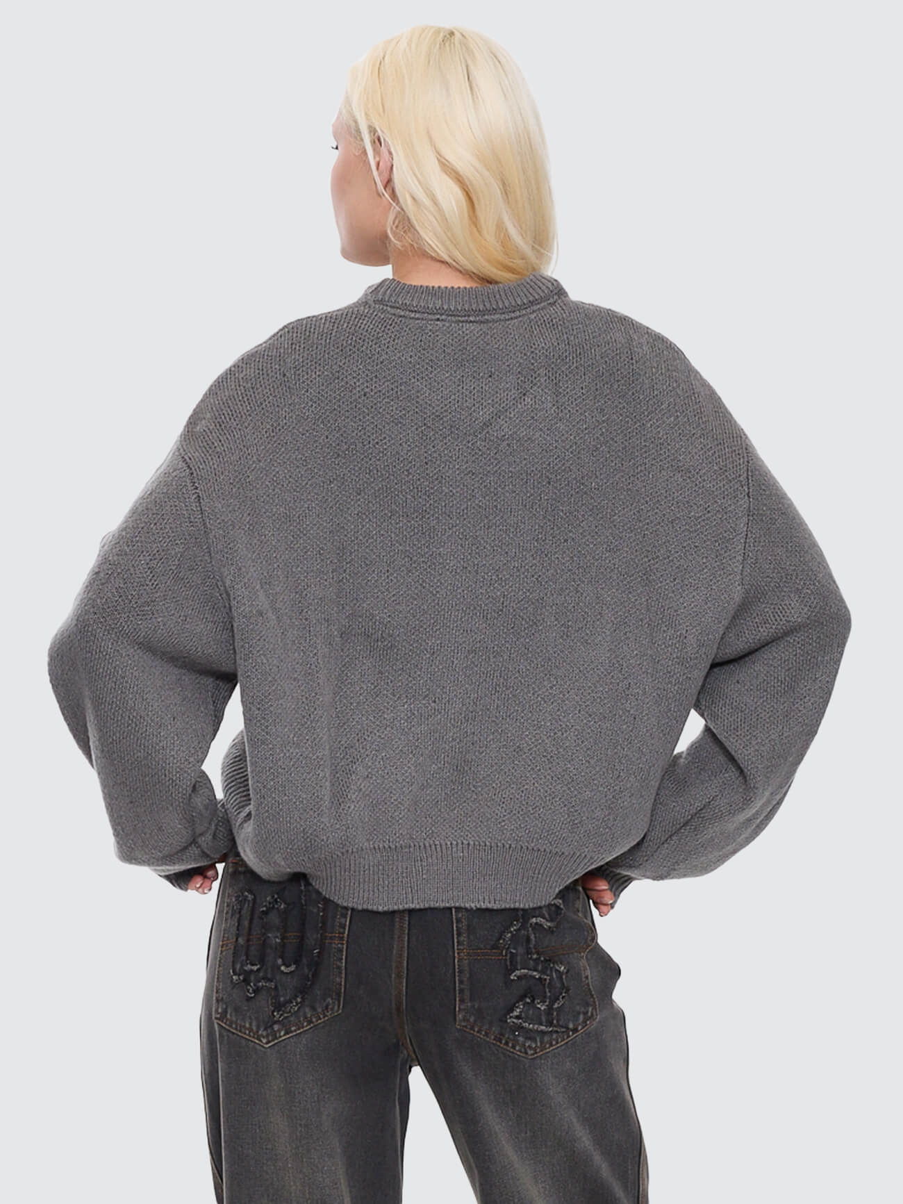 Trudge Box Fit Crew Knit Sweater - Dark Marle 4