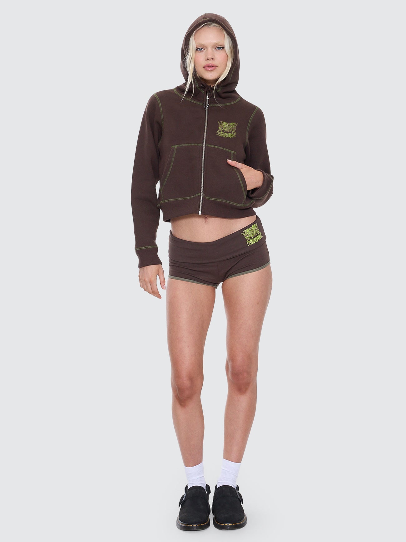 Trouble Zip Fleece Jacket - Ganache