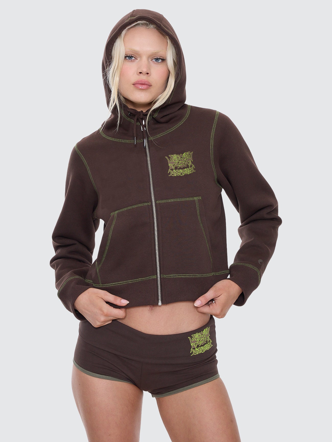Trouble Zip Fleece Jacket - Ganache