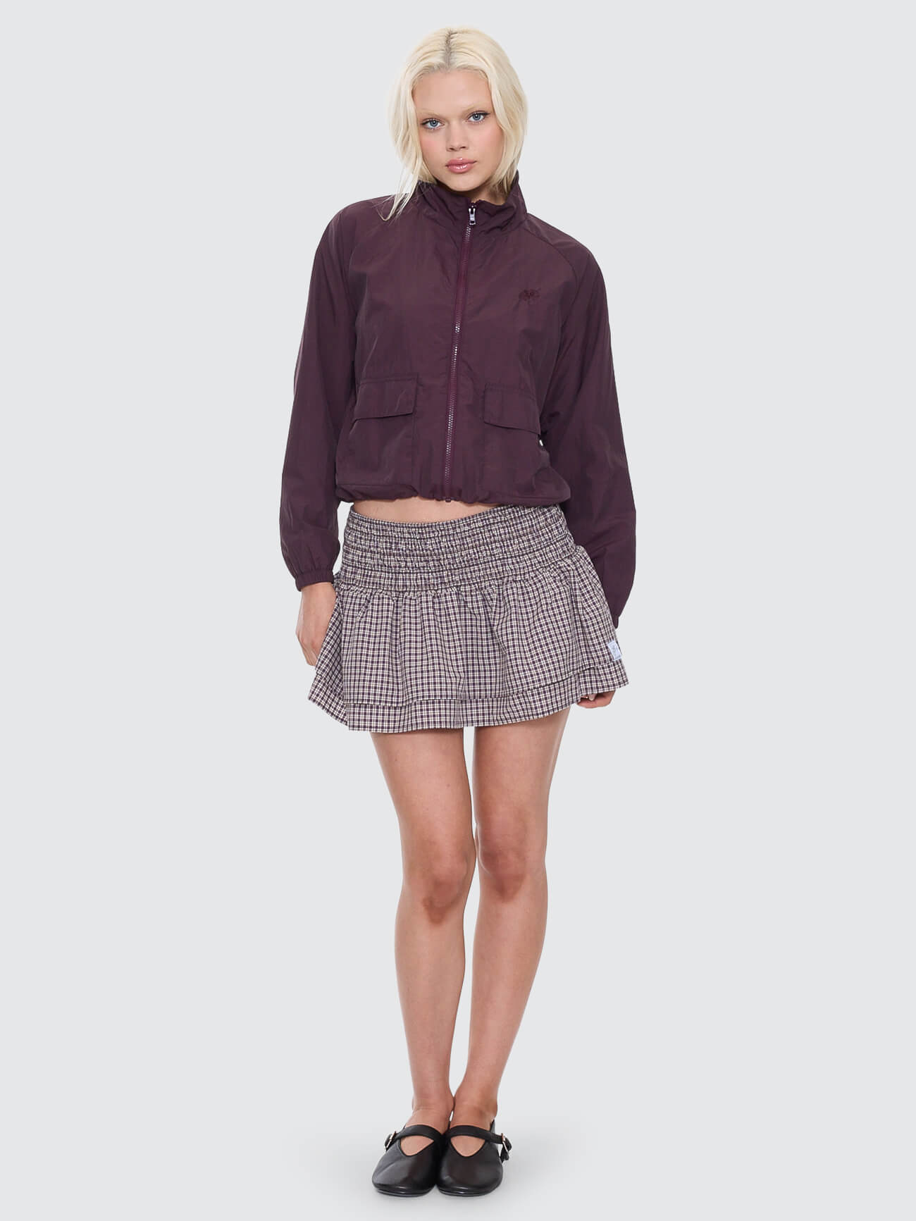 Cheek Shirred Circle Skirt - Blackberry 4