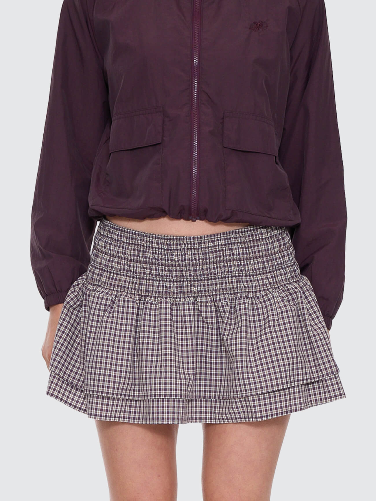 Cheek Shirred Circle Skirt - Blackberry 4