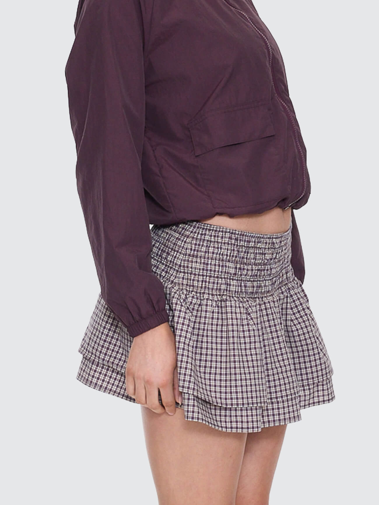 Cheek Shirred Circle Skirt - Blackberry 4