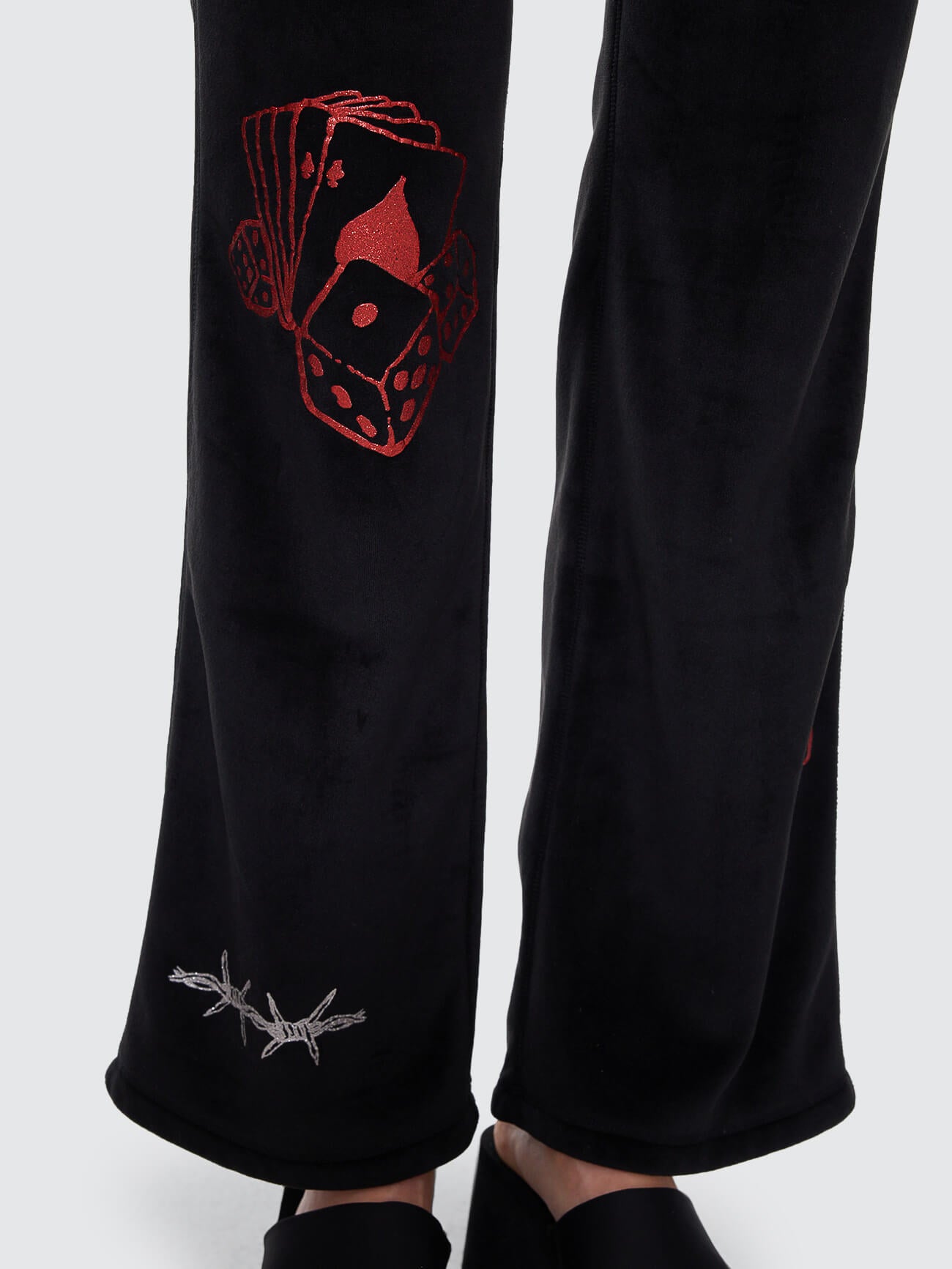 Scratch Velour Flare Track Pant - Black 4