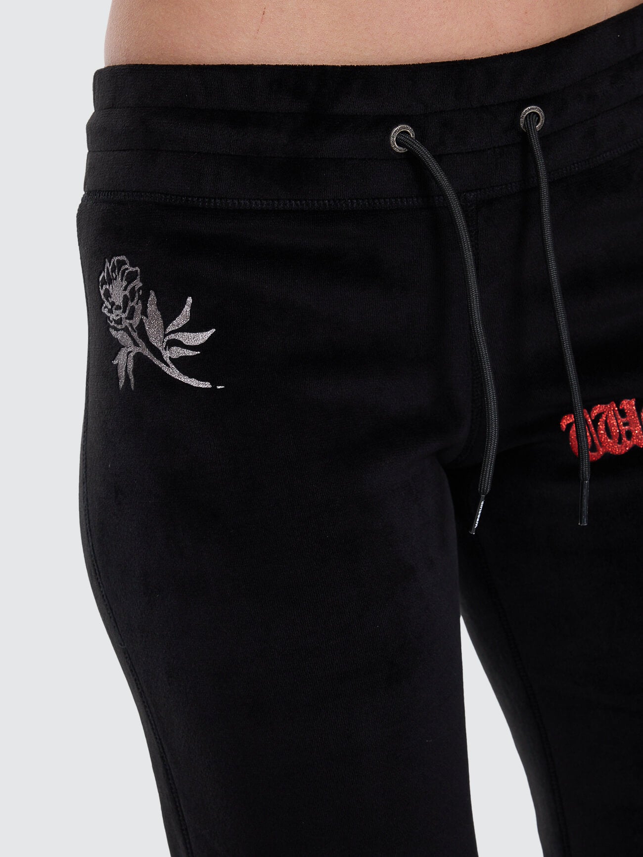 Scratch Velour Flare Track Pant - Black 4