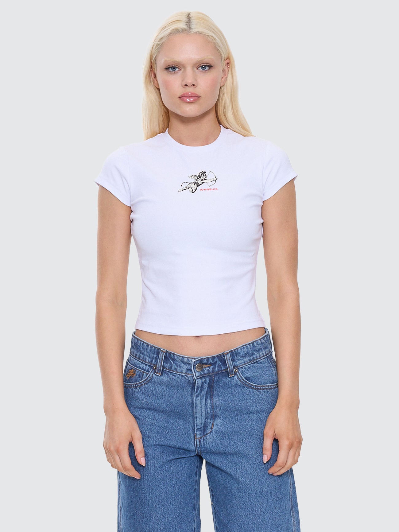 Cherub Cap Sleeve Tee - White 4