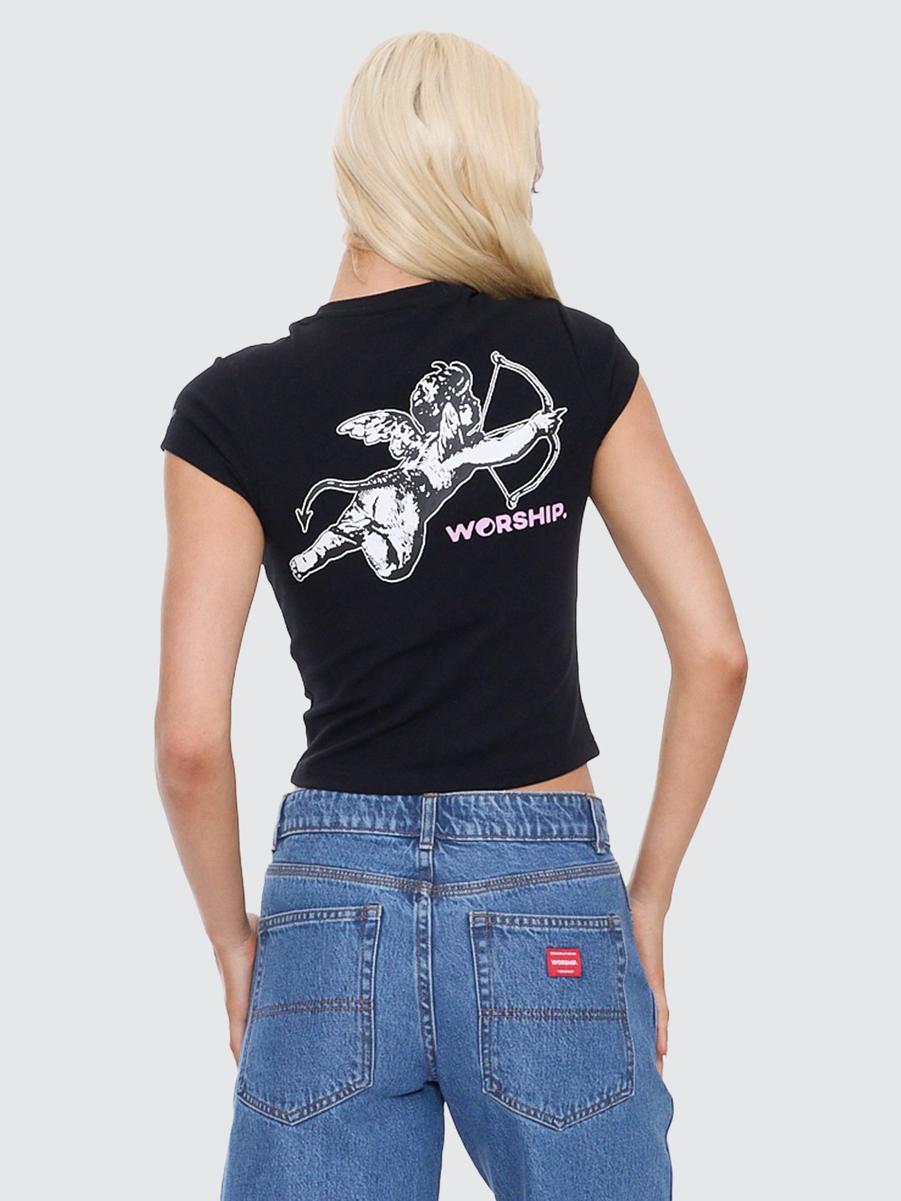 Cherub Cap Sleeve Tee - Black 4