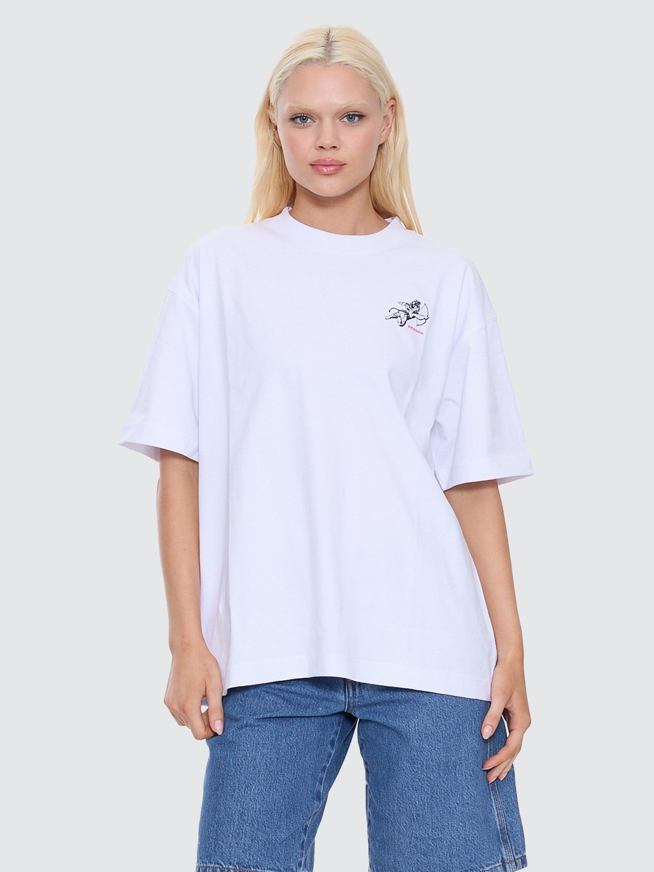 Cherub Oversized Fit Tee - White 4