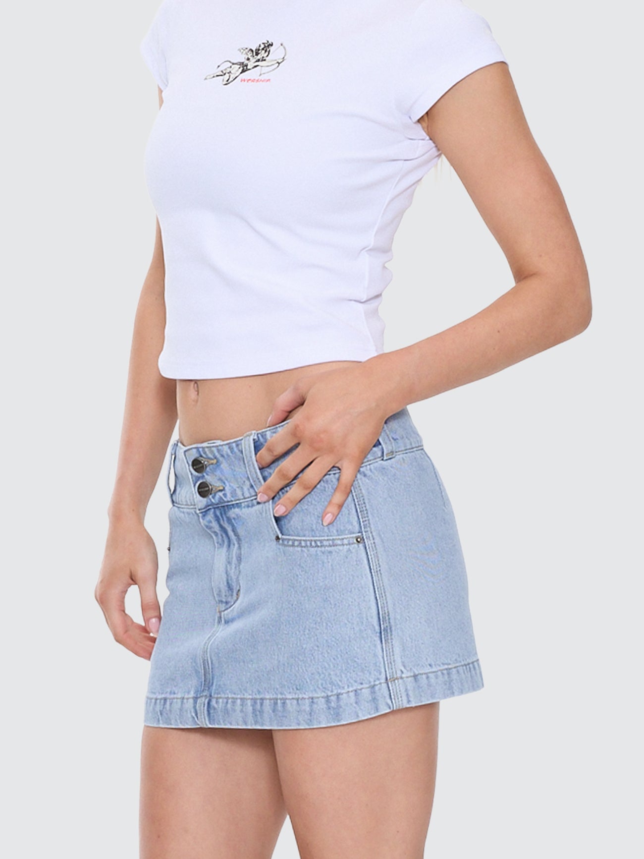 Micro Skirt - Worship Worn Blue 4