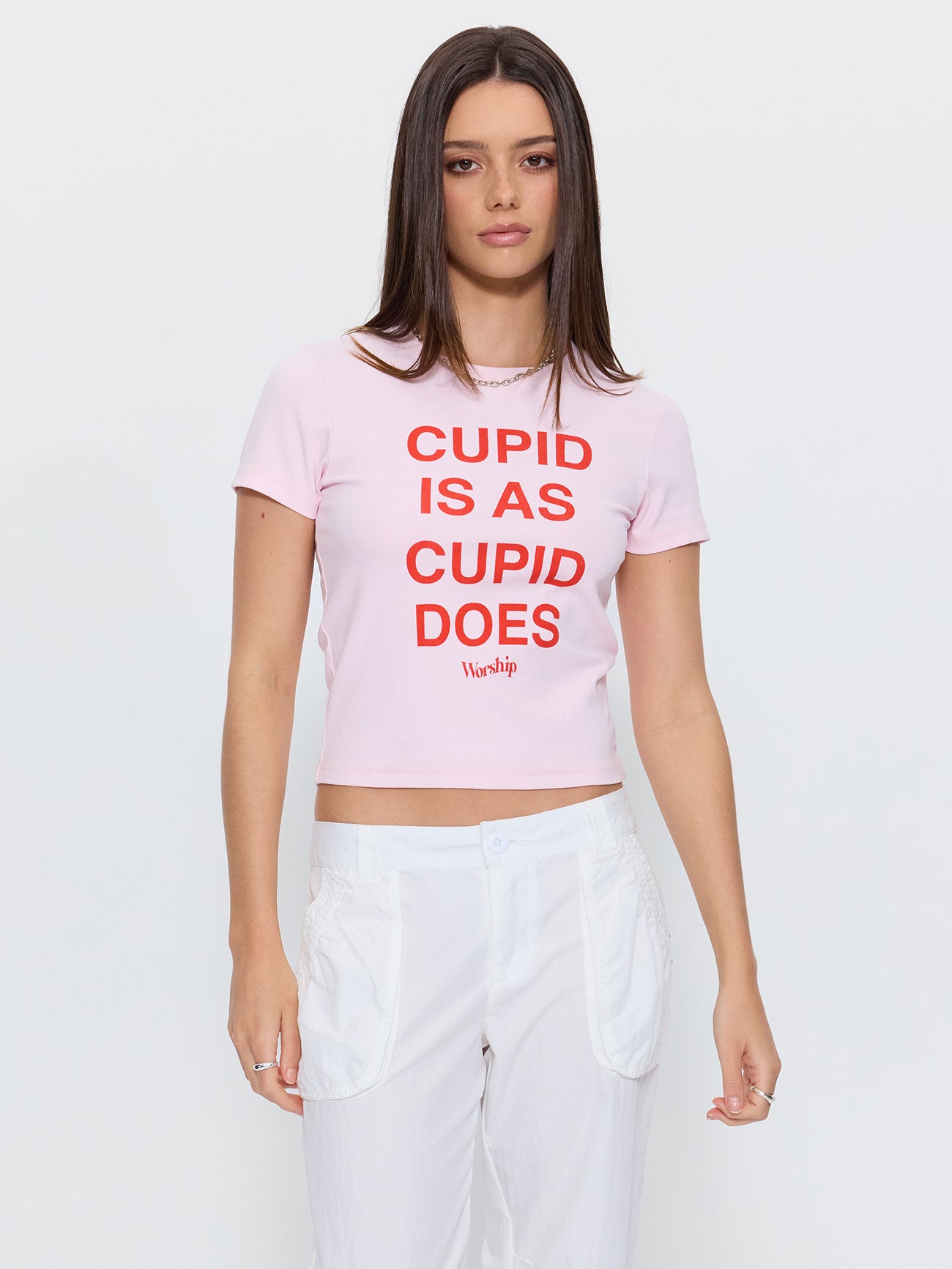 Cupid Is Slim Fit Tee - Pink