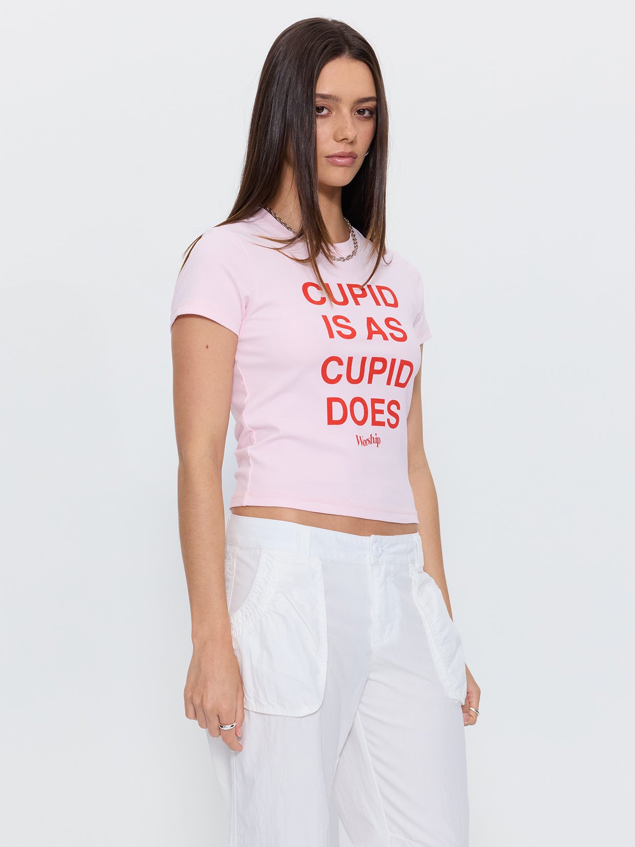 Cupid Is Slim Fit Tee - Pink