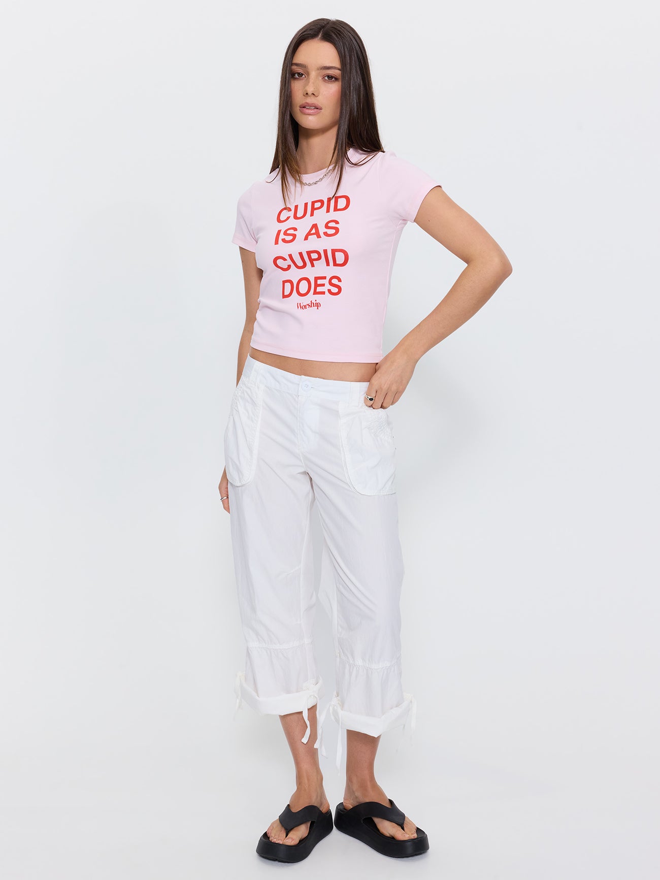 Cupid Is Slim Fit Tee - Pink