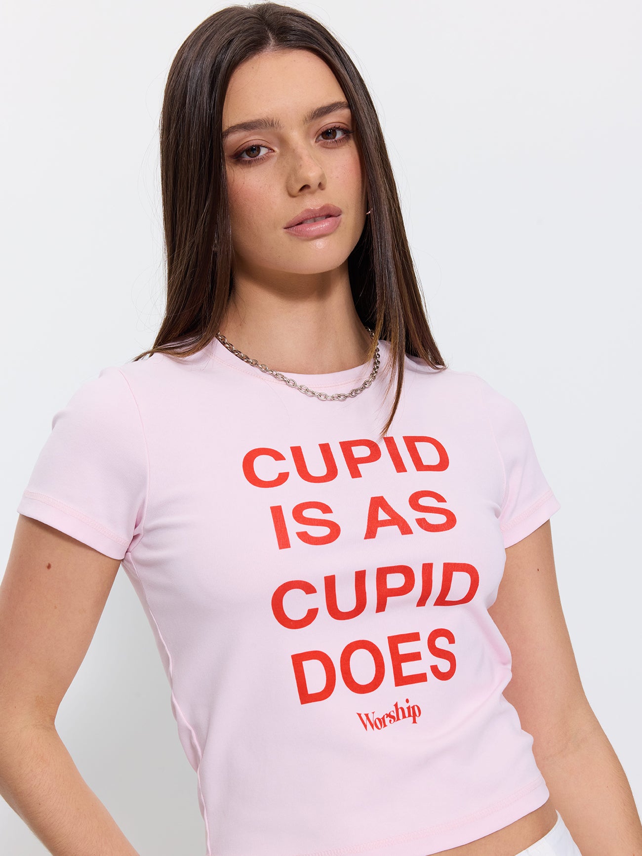 Cupid Is Slim Fit Tee - Pink